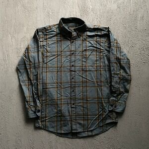 Vintage Plaid Button Down Shirt Mens Medium Blue Y2K Pendleton